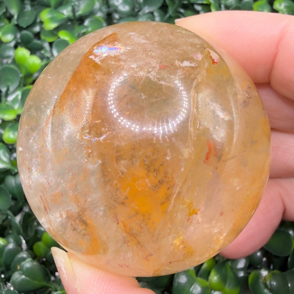 (GHS3)  Beautiful Dendritic Golden Healer Sphere with Rainbows 52mm